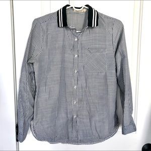Retro Dark blue stripe shirt vintage classic